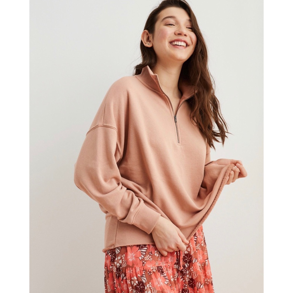 NEW [Aerie] Sunday Soft 1/4 zip sweatshirt - Picture 3 of 12